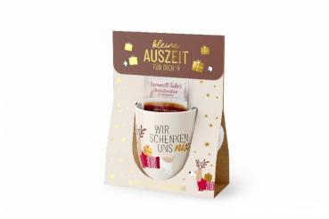 Geschenkset: Kleine Auszeit für dich "Herzensfreundin", Tasse, Tee, Schokolade